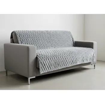 Přehoz na lůžko Přehoz na sedačku - pohovku FLANELA světle šedá 170x210 cm, 200x220 cm Mybesthome Rozměr: 170x210 cm