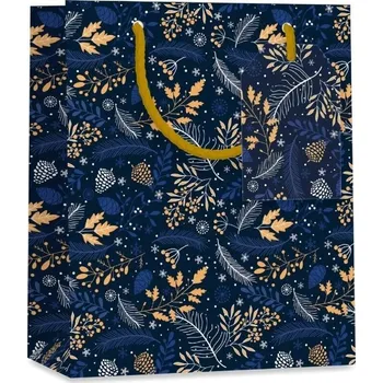 Dárková taška Taška dárková vánoční Maxi matt 26,7 x 13,7 x 33cm TL - s motivem vánoc/tm.modrá