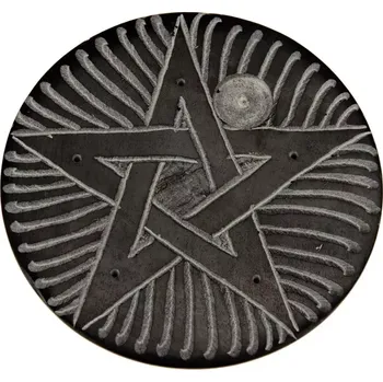 Vonná tyčinka Stojánek na vonné tyčinky kamenný Pentagram 10 cm