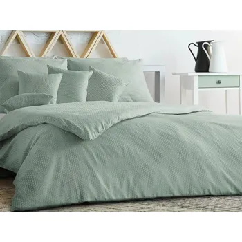 Povlečení Damaškové povlečení EXCELLENT 70x90, 140x200 SOPHIA Pyramidky oliva