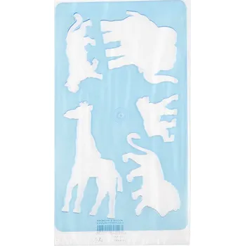 KOH-I-NOOR Šablona na kreslení – zvířata / průhledná modrá