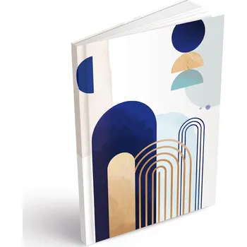 Zápisník Záznamová kniha – modré a zlaté oblouky / 100 listů A5 / linka