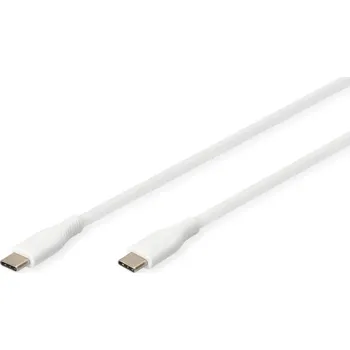Datový kabel Silikonový napájecí kabel USB-C na USB-C, USB 2.0 60W, 2m bílý