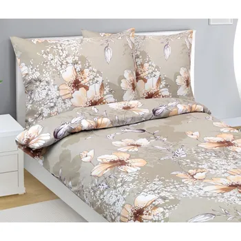 Povlečení Bellatex Ibišek flanel 140 x 200, 70 x 90 cm zipový uzávěr