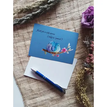 Pohlednice / Přání (včetně obálky) Motiv přání: Ke svatbě / výročí - ptáčkové