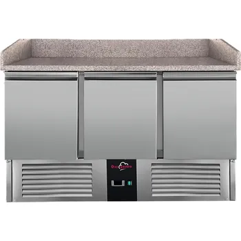 DASgastro Chladící stůl na pizzu - 1,4 x 0,7 m - se 3 dvířky