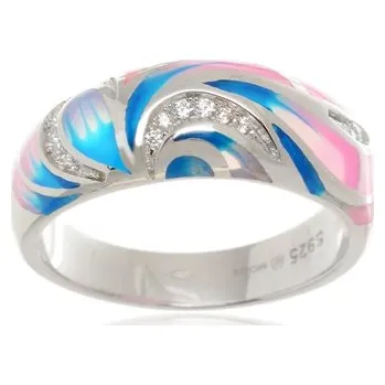 Prsten Luxusní stříbrný prsten zdobený smaltem STRP0393F