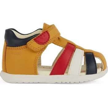 Dívčí sandály Dětské kožené sandály Geox SANDAL MACCHIA žlutá barva B254VA.085BC. 18X, EUR 23
