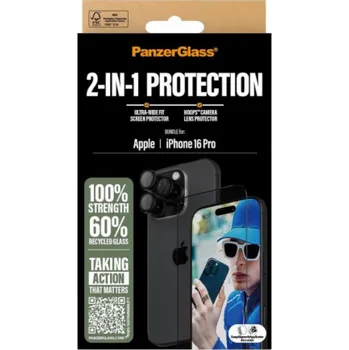 PanzerGlass ochranné sklo UWF + Hoops Bundle pro iPhone 16 Pro - Black Frame