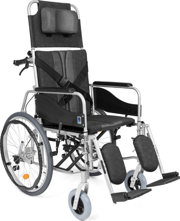 Polohovací mechanický invalidní vozík nový - šíře sedu 46 cm