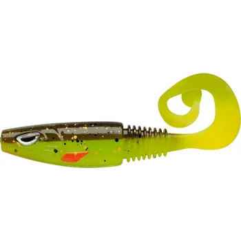 Umělá nástraha Berkley Gumová Nástraha Sick Curl Brown Chartreuse - 8 cm