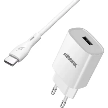 MOONX síťová nabíječka MC01 2.1A 10.5W 1xUSB + kabel USB-C bílý