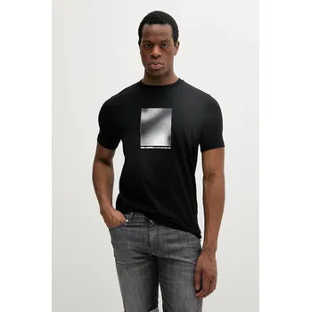 Bavlněné tričko Karl Lagerfeld pánské, černá barva, s potiskem, 552224.755038 99X, vel. XL