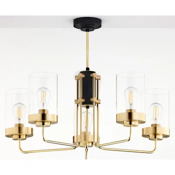 Jupiter 2088 - Lustr na tyči RAMIREZ 5xE27/15W/230V zlatá/černá
