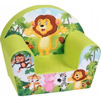 Dětská postel Dětská pěnová sedačka - safari zvířata, 51 × 33 × 42 cm