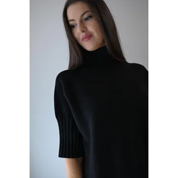 Dámský svetr PECA del SOL ČERNÝ ROLÁK DÁMSKÝ S KRÁTKÝM RUKÁVEM PECA del SOL ČERNÁ