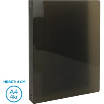 LUMA Pořadač A4/40mm 4 kroužkový Kouřový