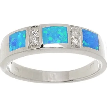 Prsten Stříbrný opálový prsten se zirkony STRP0411F