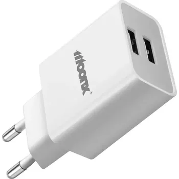 MOONX síťová nabíječka MC02 2.4A 12W 2xUSB bílá