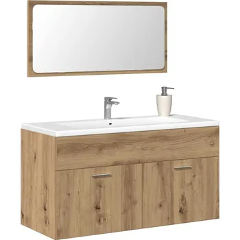 Koupelnový nábytek vidaXL Koupelnová skříňka se zrcadlem dub artisan kompozitní dřevo