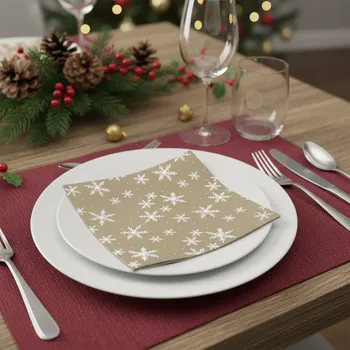 Papírový ubrousek JET PAPIER ZLATÉ VLOČKY 33x33 cm 20 ks