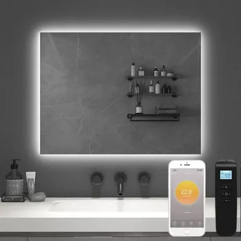 Topný panel ByeCold | Zrcadlový infrapanel | LED světlo | 450W | 80x60 cm | WiFi termostat | Dálkový ovladač | Výhřevnost 8m² | IGT2-G0806M-LH (Serie "G")