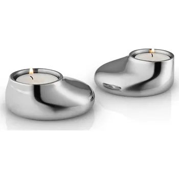 Svícen Svícen Eva Solo Mellow 2 ks, na čajovku, stříbrný