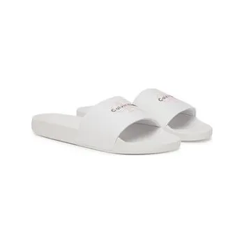 Dámské pantofle Calvin Klein Jeans Nazouváky Slide Monogram Wn Logo Ck YW0YW01967 Bílá 37