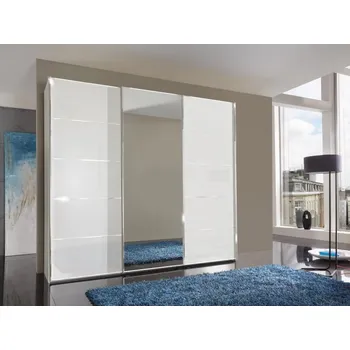 Šatní skříň Šatní skříň se skleněnými dveřmi WESTSIDE alpská bílá/chrom