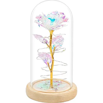 Gadget Verk 26109 LED růže ve skleněné váze fialová