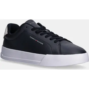 Pánská obuv Kožené sneakers boty Tommy Hilfiger TH COURT LTH DETAIL ESS FM0FM05367 námořnická modř 59X, EUR 41
