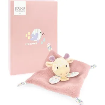 plyšák Doudou Plyšový muchláček růžový Žirafa 19 cm, DC4156-ZIRAFA