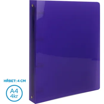 LUMA Pořadač A4/40mm 4 kroužkový Fialový