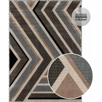 Koberec Kusový koberec LYS 2756 31 Black/oker Rozměr: 100x140 cm