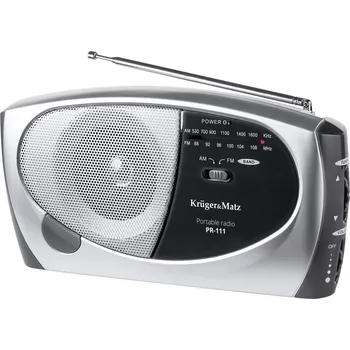 Audio Kruger&Matz URZ2038 Přenosné rádio AM/FM, PR-111, stříbrná