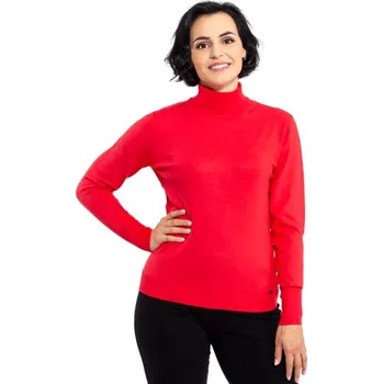 Dámský svetr Dámský rolák HUBADA Červená XL