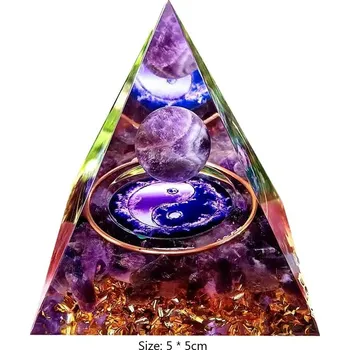 Krystalová orgonitová pyramida 5 cm | dekorace - Typ 19