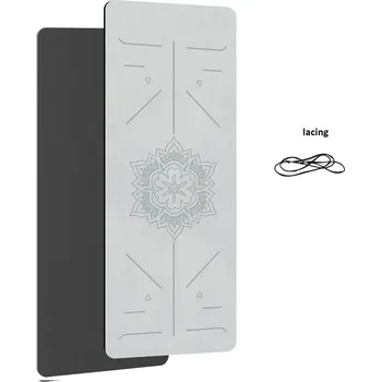 podložka na cvičení Jóga podložka tpe fitness | cvičební potřeby - Šedá černá