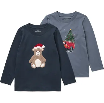 711634 - Tchibo - Dětská trika s dlouhým rukávem - pro ženy - vel. 122/128 - barva: modrá