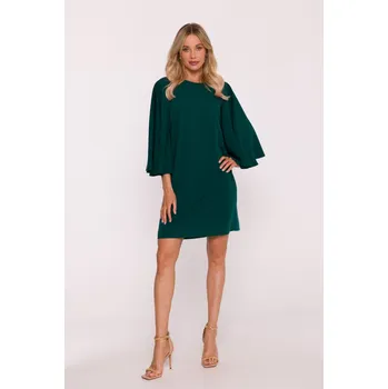 Dámské šaty Elegantní široké šaty s netopýřími rukávy Stylove S426 zelené EU velikost: XL