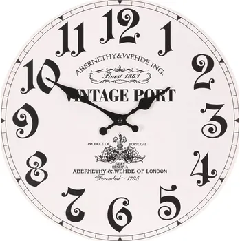Hodiny Nástěnné hodiny Autronic Hodiny nástěnné - pr. 34 cm, MDF, vintage styl (HA1718)