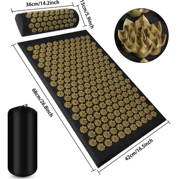 Masáž Masážní akupresurní podložka jóga | polštář 3 ks - Žlutý oblek