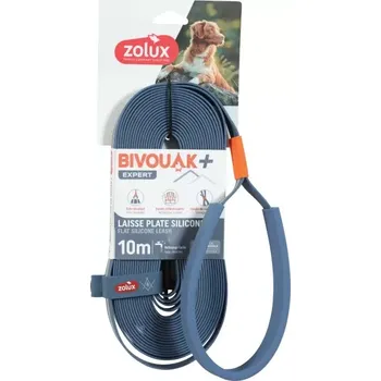Vodítko pro psa Zolux vodítko BIVOUAK ploché slikon 15mm/10m modrá