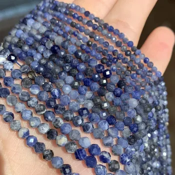 Dětské navlékací korálky Přírodní kamenné korálky křišťálové 2, 3, 4mm | šperky, - starý sodalit , 2mm 180ks