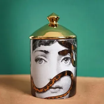 Svícen Keramický svícen obličej s červenými rty | dekorace - XGD50