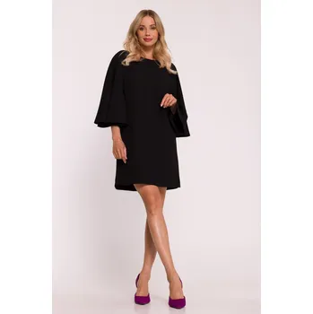 Dámské šaty Elegantní široké šaty s netopýřími rukávy Stylove S426 černé EU velikost: L