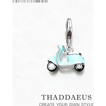 Přívěsek Stříbrný přívěsek skútr modrý 925 | šperk - Spona na humra