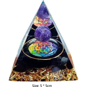 Krystalová orgonitová pyramida 5 cm | dekorace - Typ 30