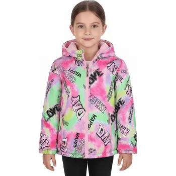 KUGO DÍVČÍ ZIMNÍ BUNDA DUHOVÁ S KOŽÍŠKEM BF Duhová 146