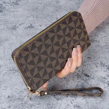 Peněženka Dlouhá stylová peněženka unisex | módní doplňky - Hnědý